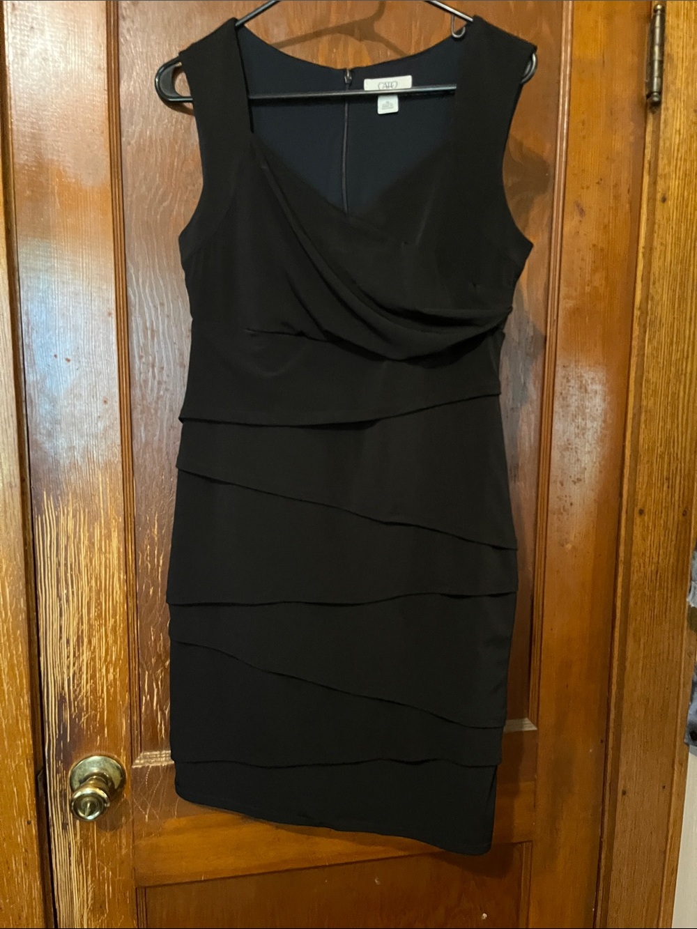 Cato Black Sleeveless Layered V-Neck Mini Dress